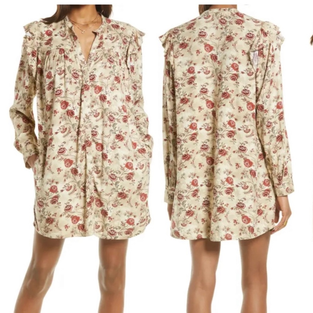 Treasure and Bond Ivory Floral Dress
